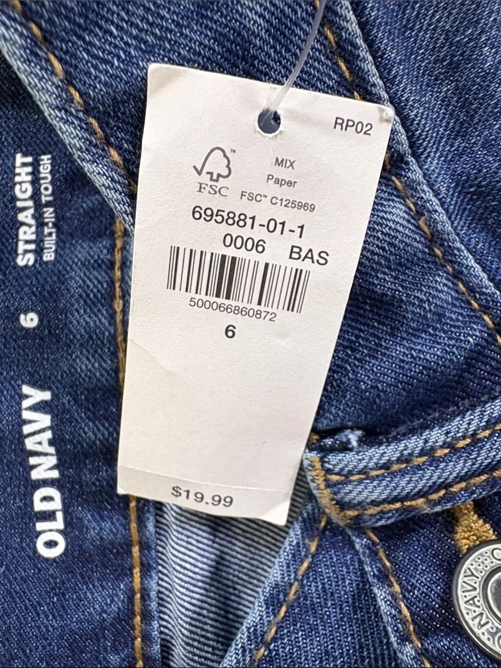NWT Old Navy Boys Straight Fit Dark Blue Jeans